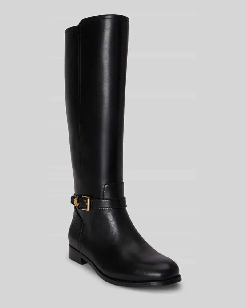 Ralph Lauren Stiefel aus echtem Leder mit Logo-Detail Black
