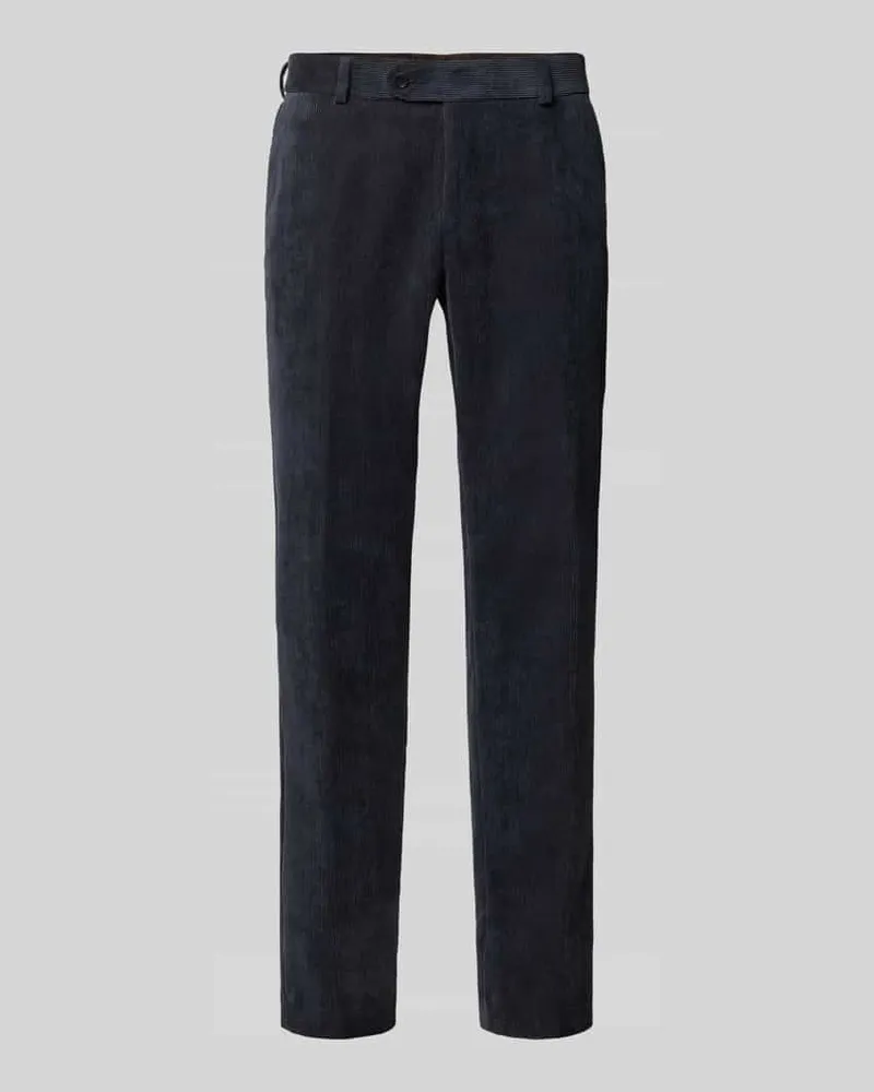 Carl Gross Cordhose mit französischen Eingrifftaschen Dunkelblau