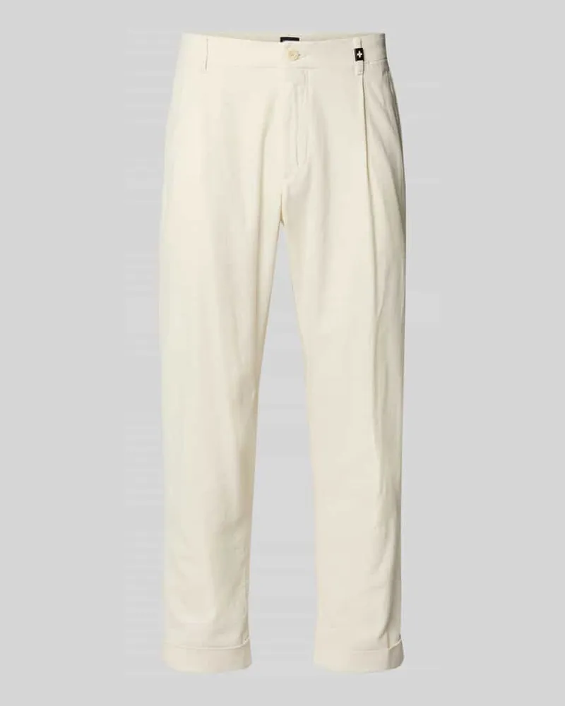 Strellson Relaxed Fit Bundfaltenhose aus Baumwoll-Mix mit Leinen-Anteil Modell 'LOUIS-W Beige