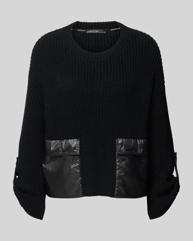 Marc Cain Wollpullover mit fixierten Ärmelumschlägen Black