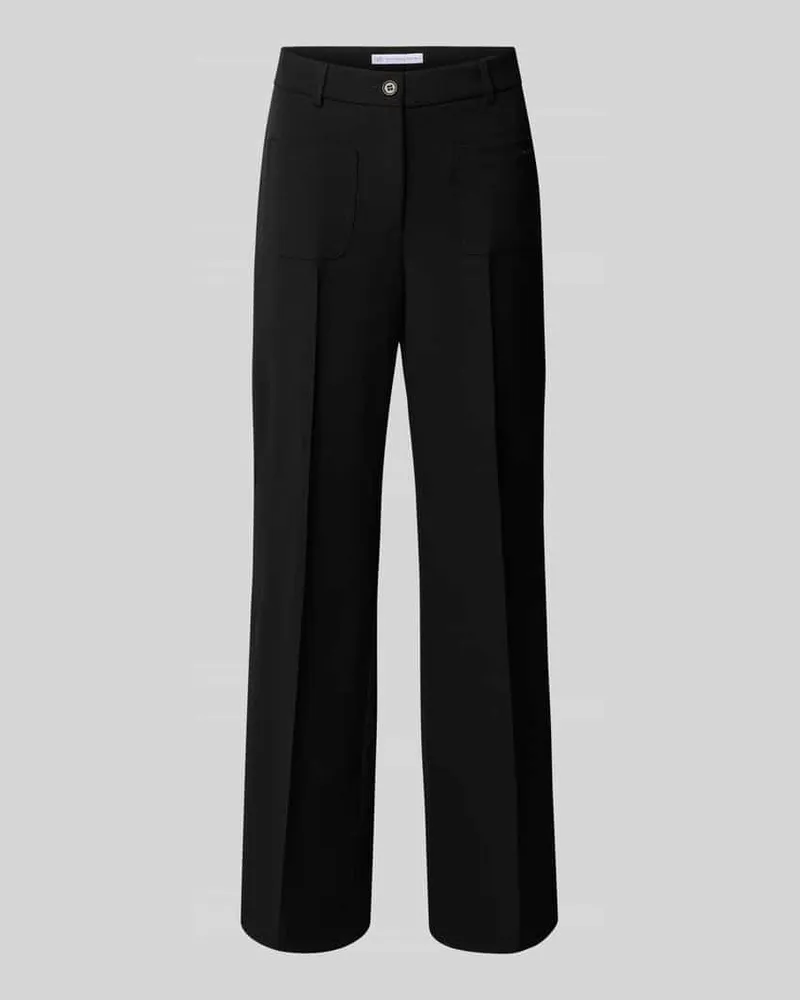 RAFFAELLO ROSSI  Straight Fit Bundfaltenhose aus Viskose-Mix Modell 'MILEY Black