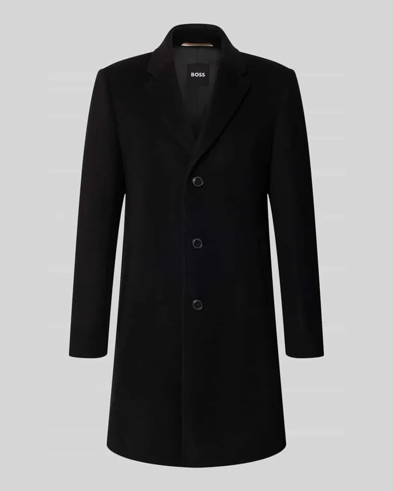 HUGO BOSS Slim Fit Funktionsmantel aus Woll-Mix Modell 'HYDE Black