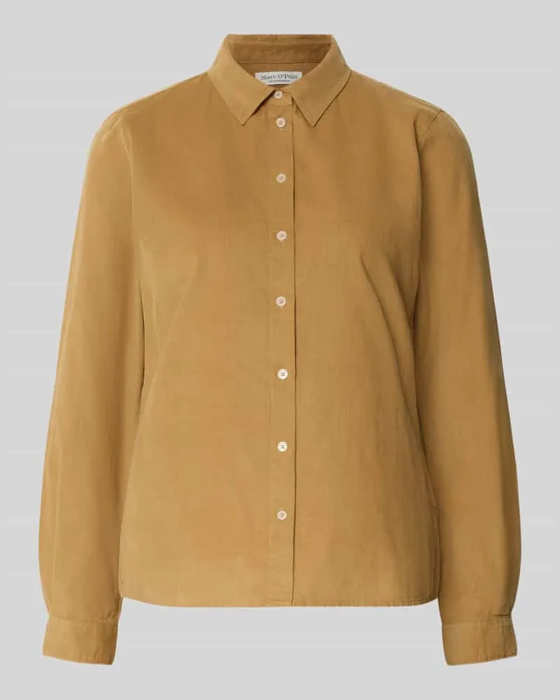 Marc O'Polo Regular Fit Hemdbluse aus Baumwoll-Lyocell-Mix Sand