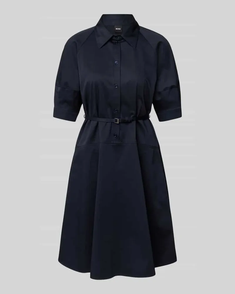 HUGO BOSS Minikleid mit Taillengürtel Modell 'Delaurena Marine
