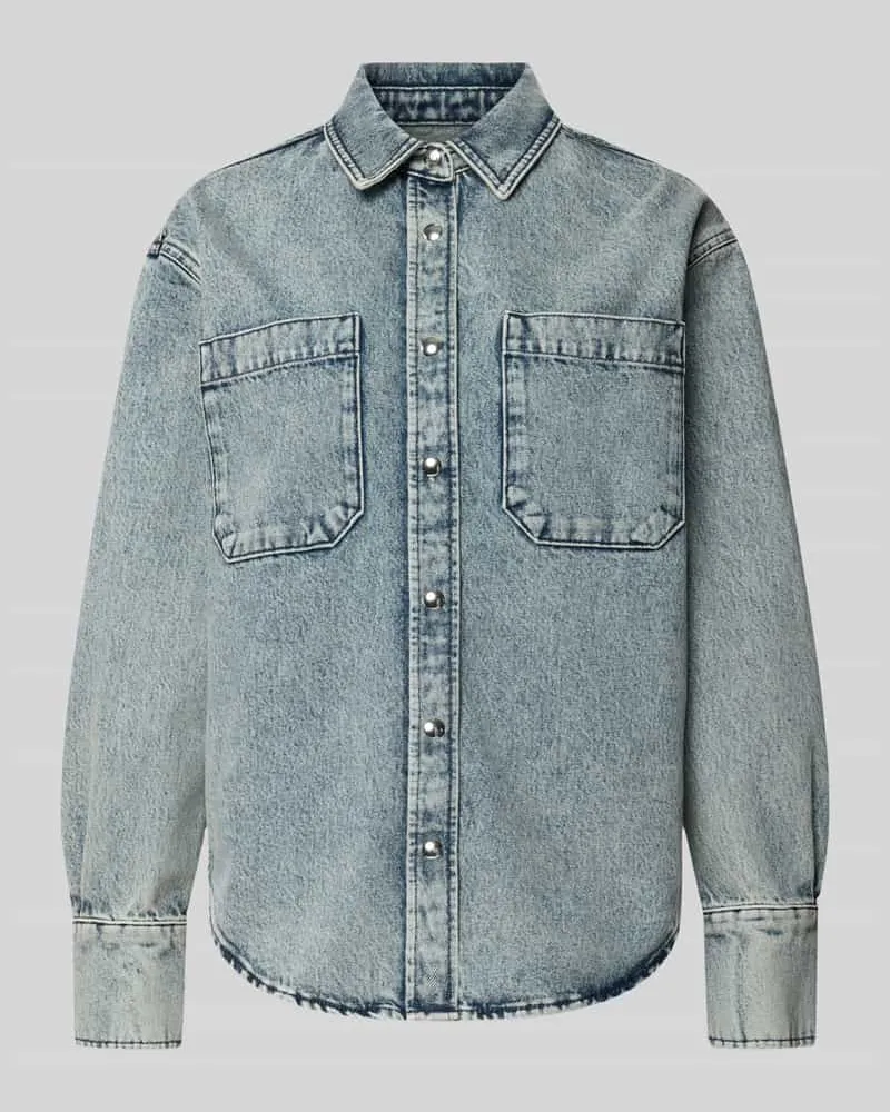 Anine Bing Regular Fit Jeansbluse aus Baumwolle Blau