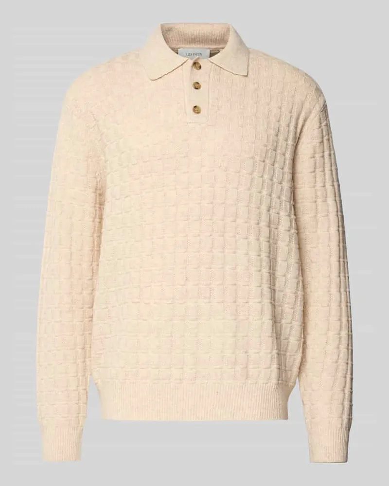 LES DEUX Strickpullover mit Strukturmuster Modell 'Gustav Beige
