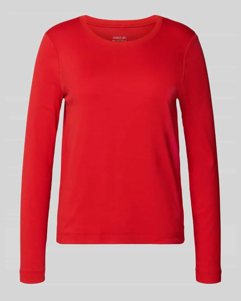 Marc Cain Longsleeve aus Baumwoll-Mix Rot