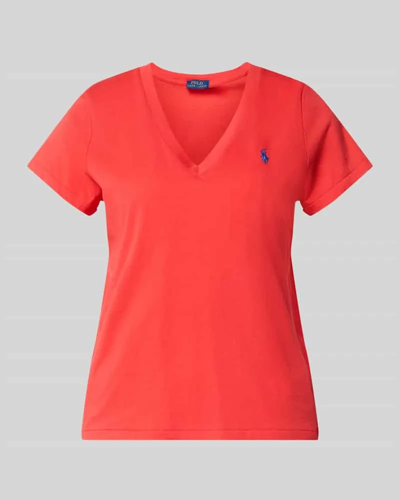 Ralph Lauren Regular Fit T-Shirt aus reiner Baumwolle Rot