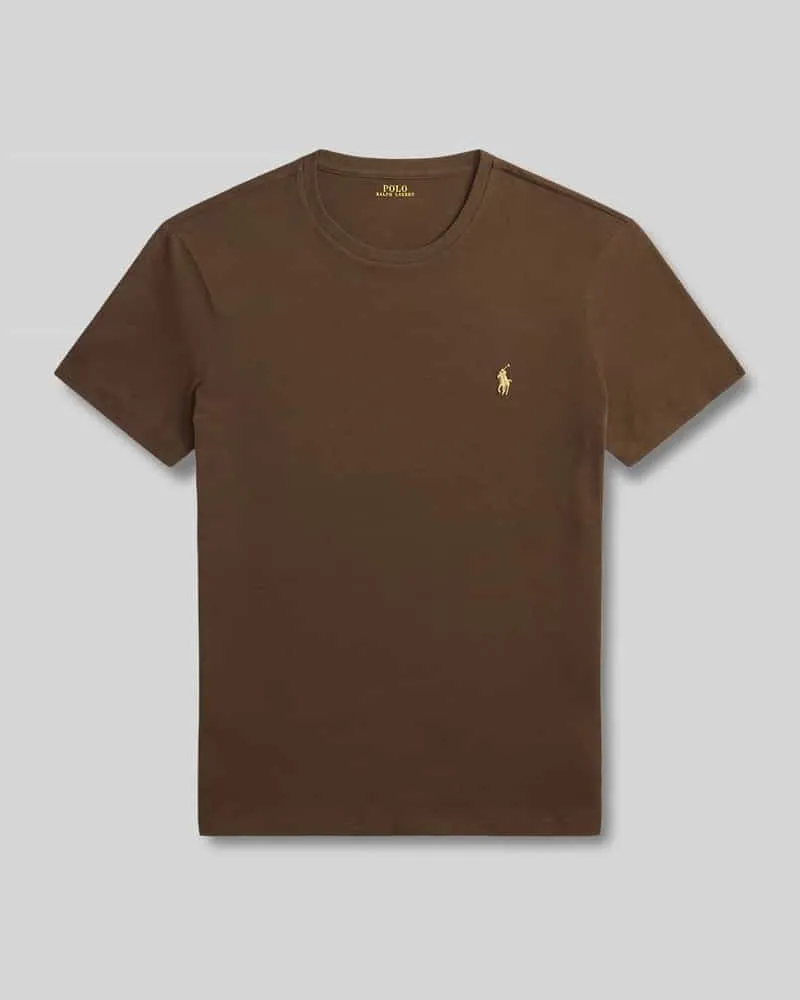 Ralph Lauren Regular Fit T-Shirt aus reiner Baumwolle Mittelbraun