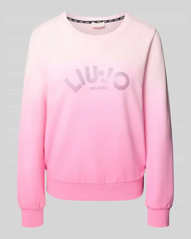 Liu Jo Sweatshirt mit Strasssteinbesatz Rosa