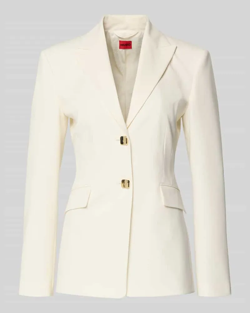 HUGO BOSS Shaped Fit Blazer mit steigendem Revers Modell 'ASMALLA Offwhite