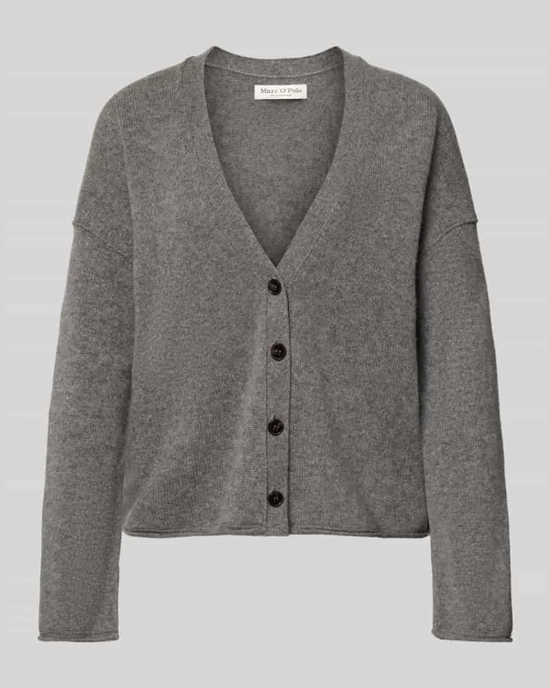 Marc O'Polo Oversized Strickjacke aus reiner Schurwolle Mittelgrau
