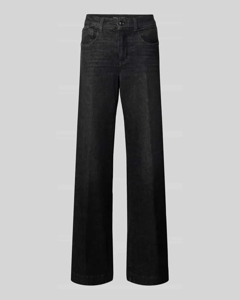 MAC Jeans Wide Fit Jeans mit Viskose-Anteil Modell 'Palazzo Black