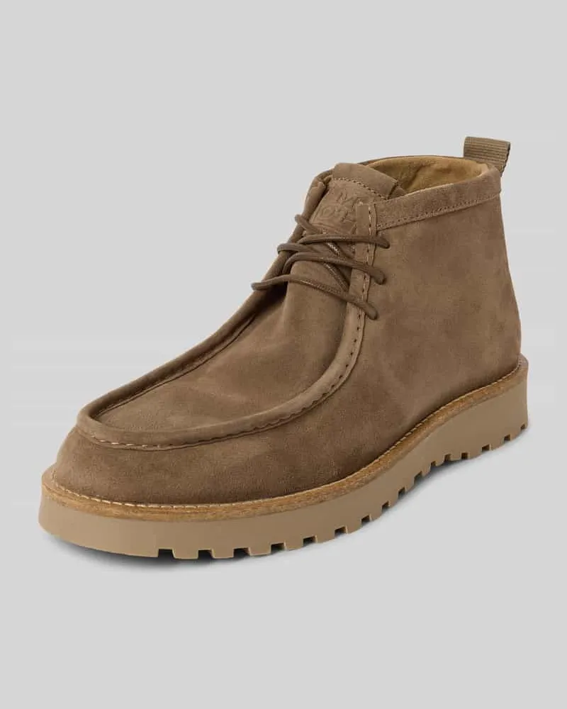 Marc O'Polo Schnürstiefel aus Velours-Rindsleder Model 'JACK Taupe