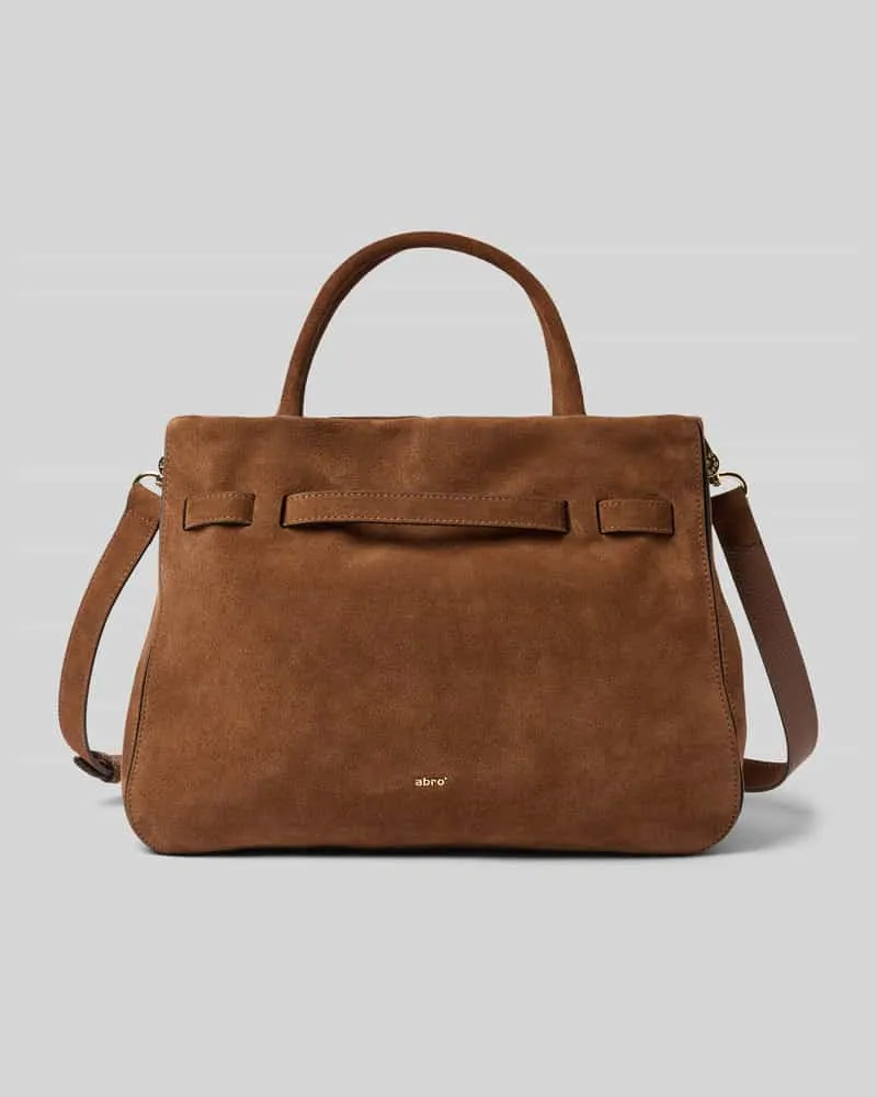 Abro Handtasche aus Leder mit Label-Detail Modell 'JILL Dunkelbraun
