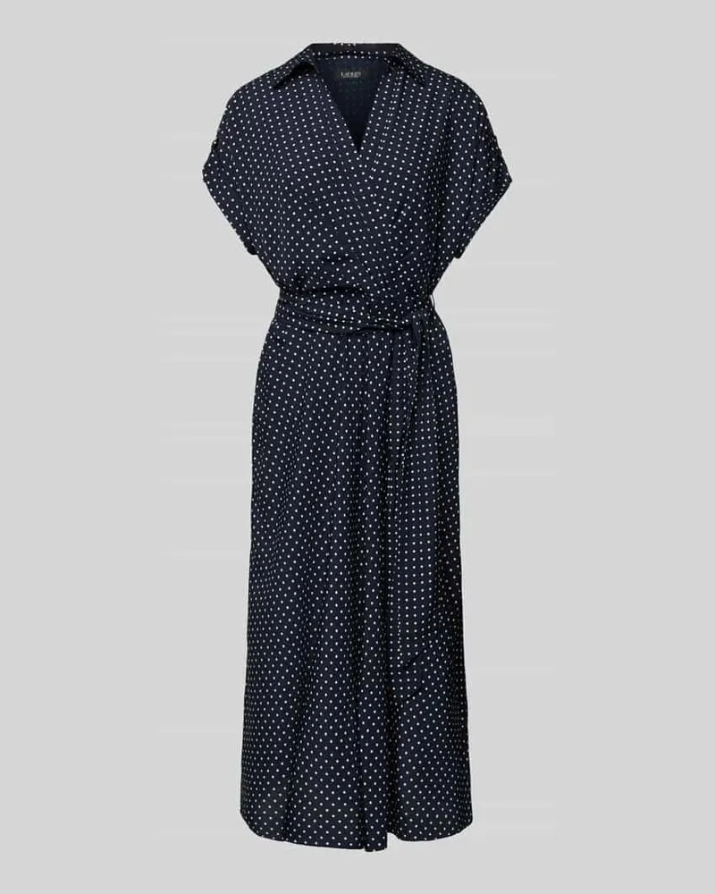 Ralph Lauren Midikleid mit Taillengürtel Modell 'FRATILLIO Dunkelblau
