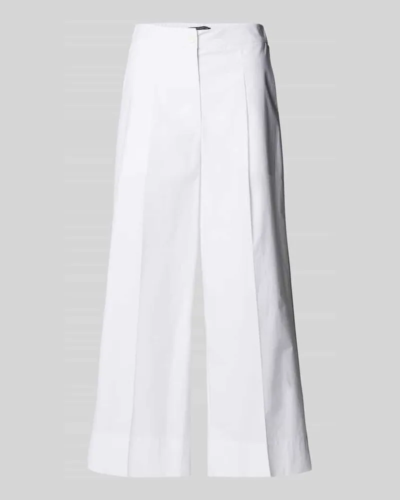 Luisa Cerano Wide Leg Bundfaltenhose mit elastischem Bund Weiss