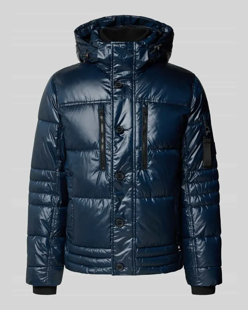 Tom Tailor Regular Fit Steppjacke mit abnehmbarer Kapuze Marine