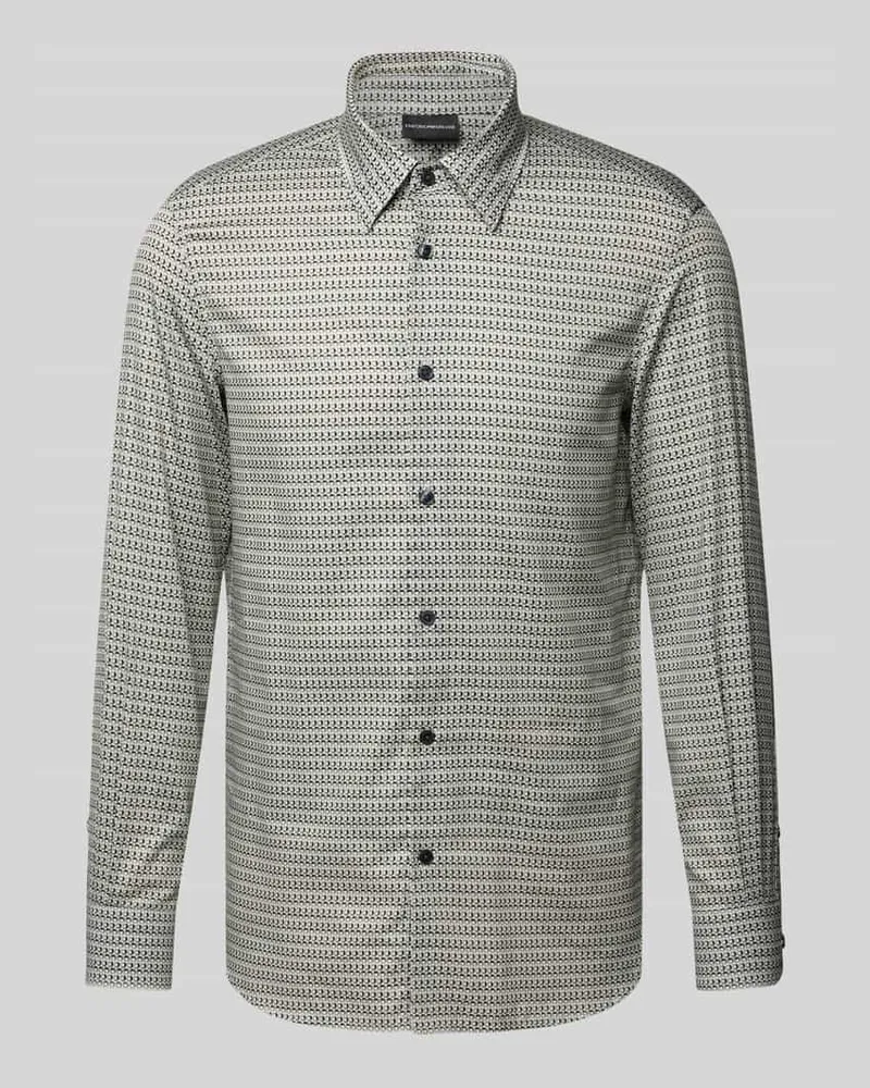 Emporio Armani Regular Fit Freizeithemd mit Kentkragen Lind