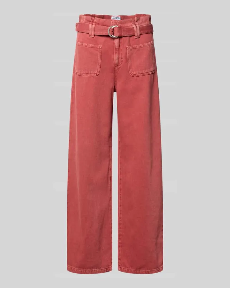 JAKE*S Wide Leg Jeans mit Gürtel Koralle