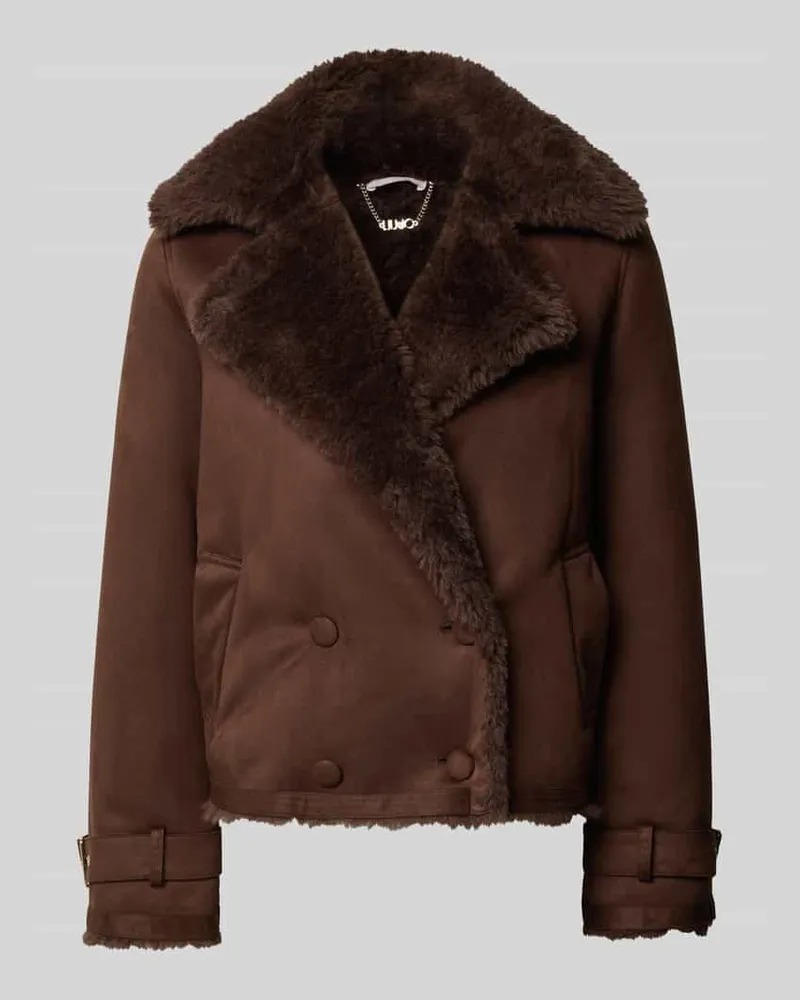 Liu Jo Jacke mit Reverskragen und Ärmelriegeln Schoko