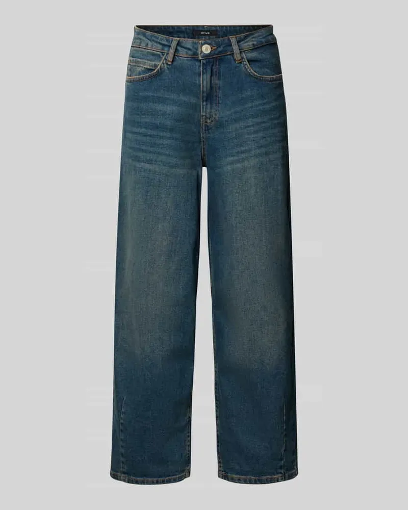 OPUS Barrel Fit Jeans im Used-Look Modell 'Lolah Jeansblau