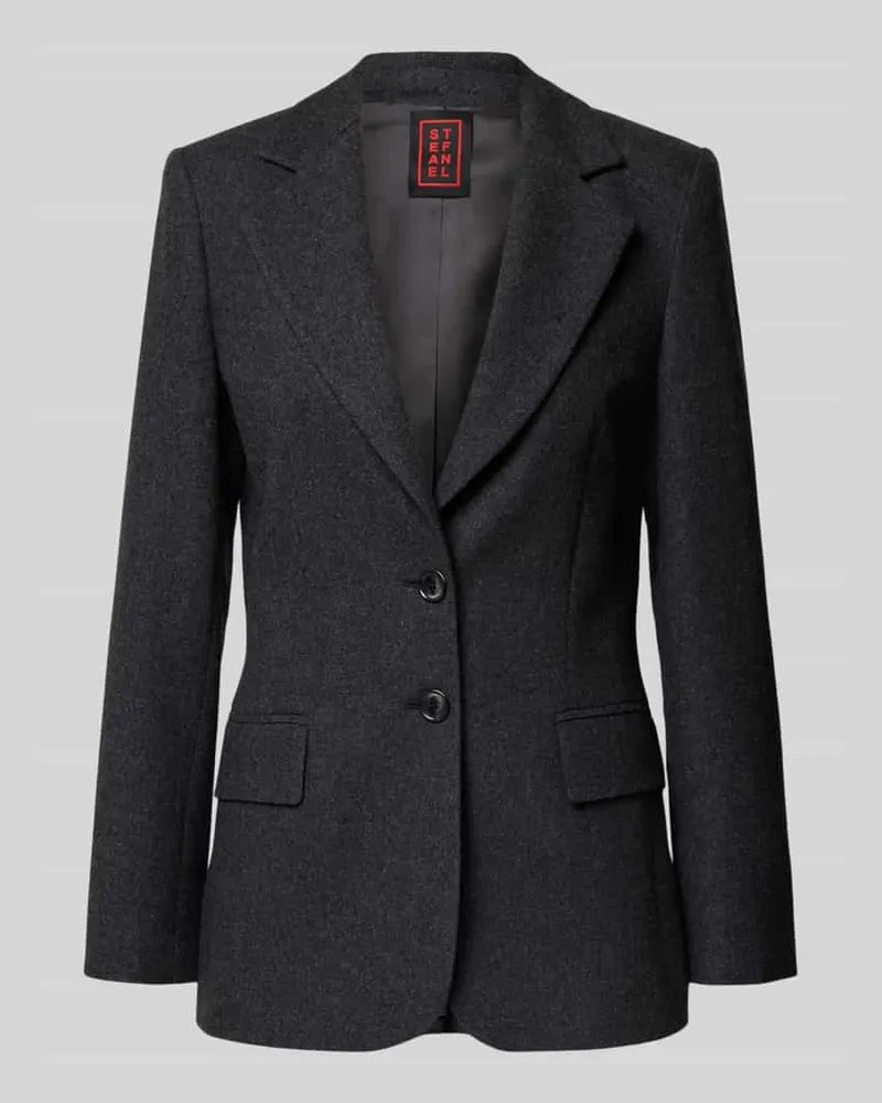 Stefanel Regular Fit Blazer mit Pattentaschen Mittelgrau