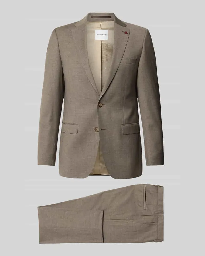 Roy Robson Slim Fit Anzug aus Viskose-Mix Taupe