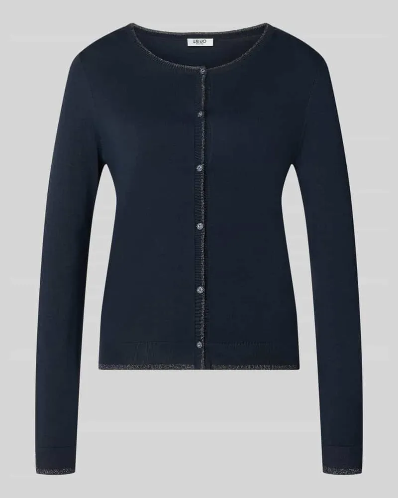 Liu Jo Slim Fit Cardigan aus Viskose-Mix Modell 'MAGLIA APERTA Dunkelblau