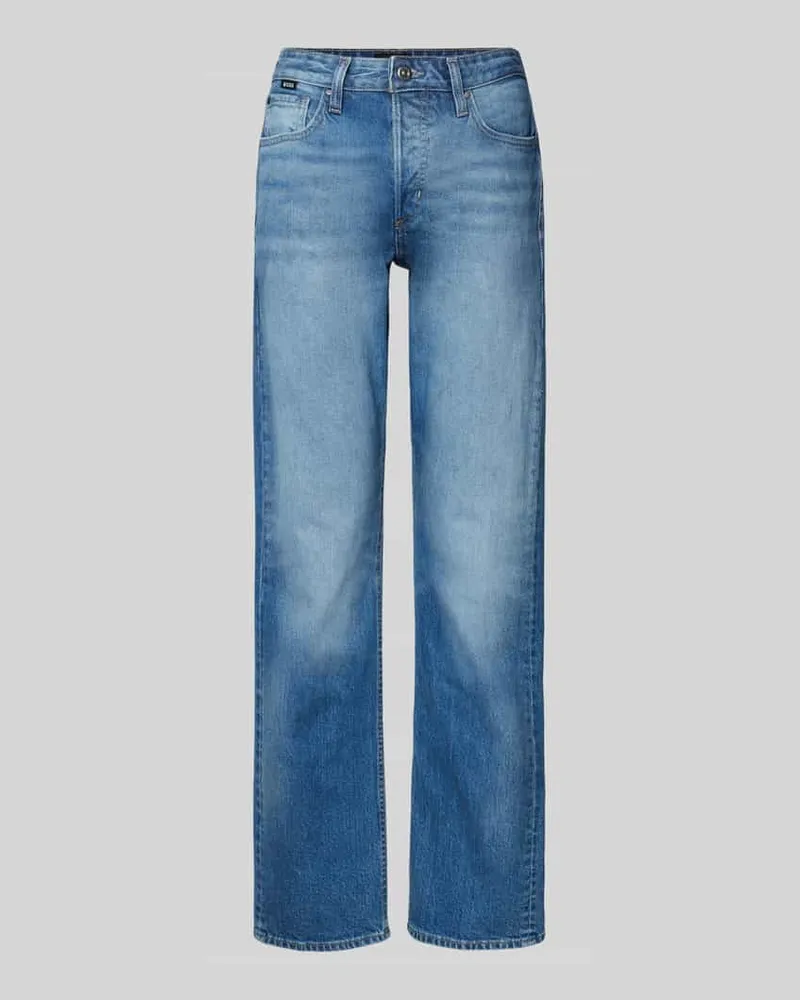 HUGO BOSS Straight Leg Jeans mit Label-Detail Modell 'HEIGHT-CLASSIC JEAN Hellblau