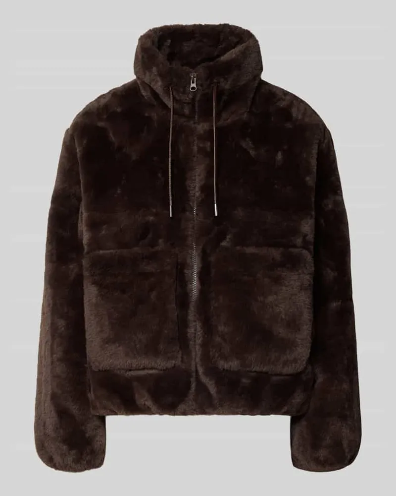 FREEQUENT Jacke aus Kunstfell mit Reißverschluss Modell 'FONY Dunkelbraun