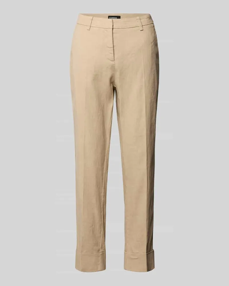 Cambio Leinenhose mit Baumwoll-Anteil Camel