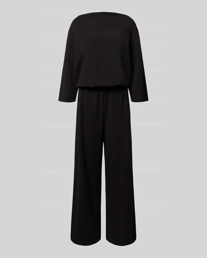 OPUS Jumpsuit mit Wasserfall-Ausschnitt und Eingrifftaschen Black