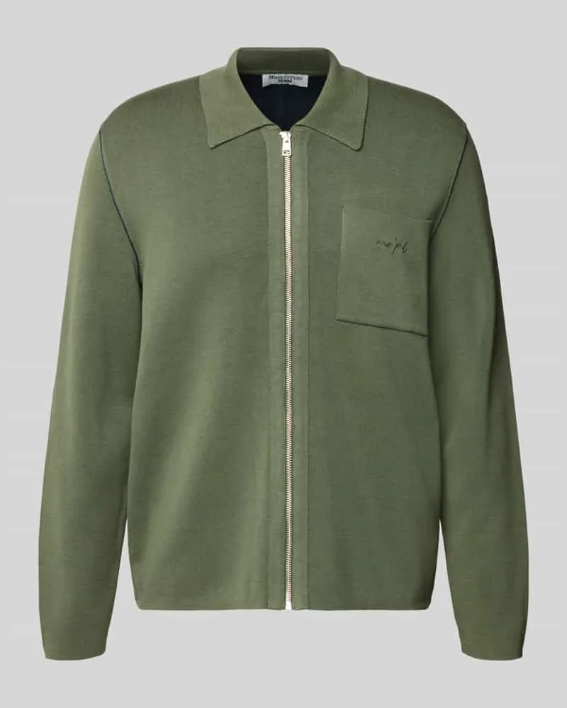 Marc O'Polo Regular Fit Cardigan aus Baumwoll-Mix Khaki