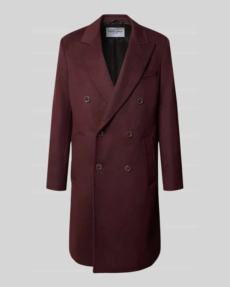 Christian Berg Mantel mit Reverskragen und Eingrifftaschen Bordeaux