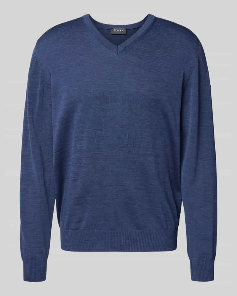 Maerz Strickpullover mit V-Ausschnitt Ocean