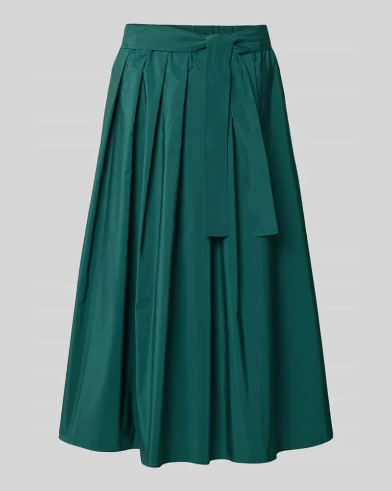 Max Mara Ausgestellter Midi-Rock mit Baumwoll-Anteil Modell 'ALPACA Dunkelgruen