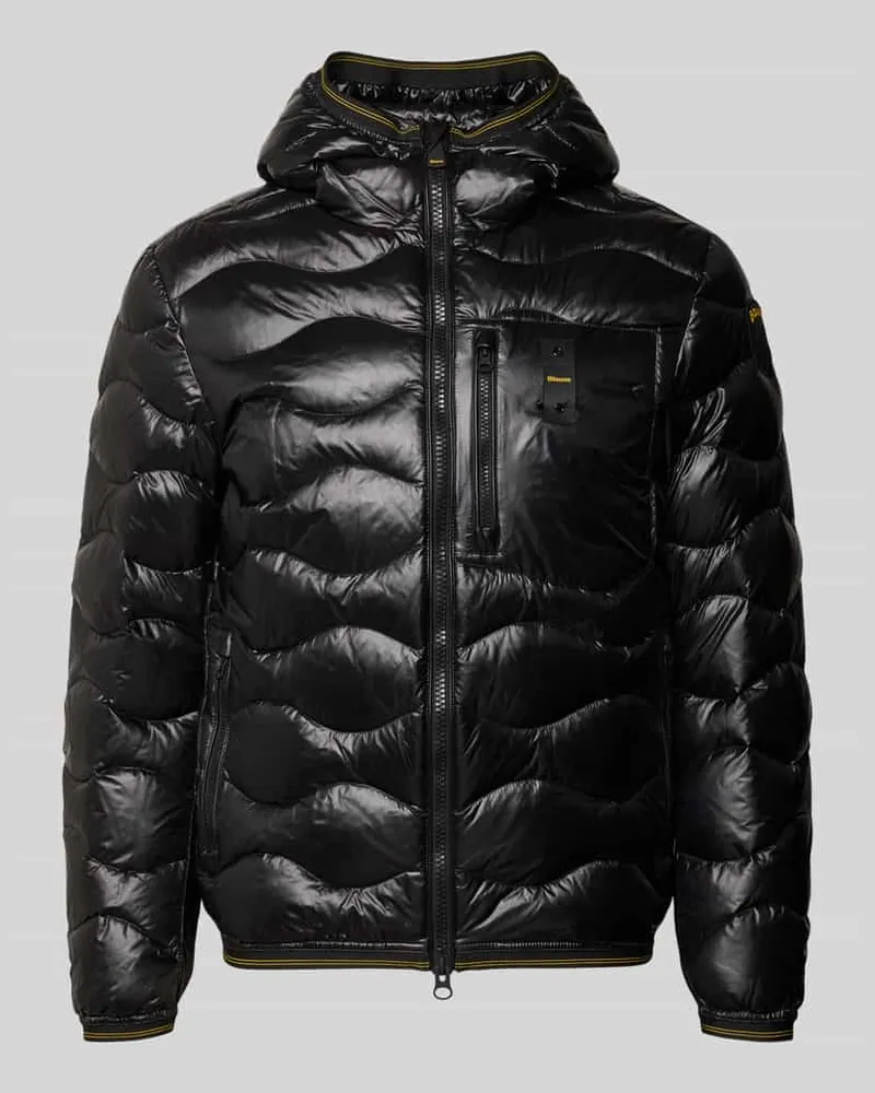 Blauer Steppjacke mit Zweiwege-Reißverschluss Modell 'WAVE Black