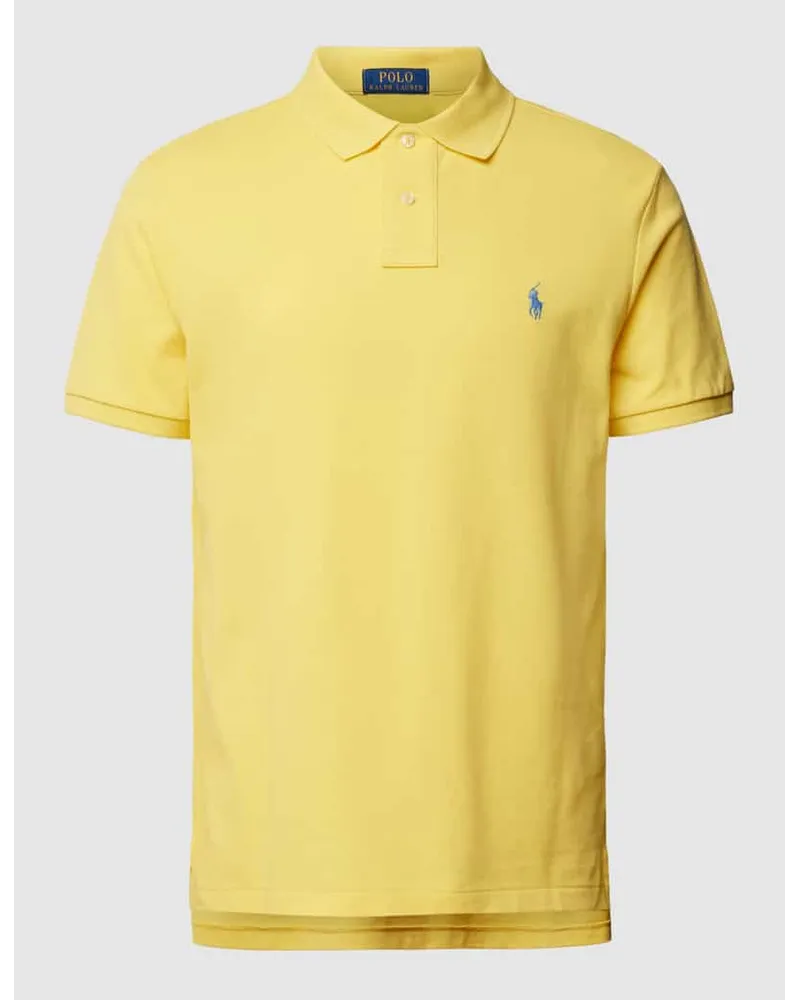 Ralph Lauren Slim Fit Poloshirt mit unifarbenem Design Gelb