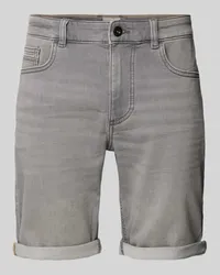 Camel Active Slim Fit Jeansshorts im 5-Pocket-Design Hellgrau