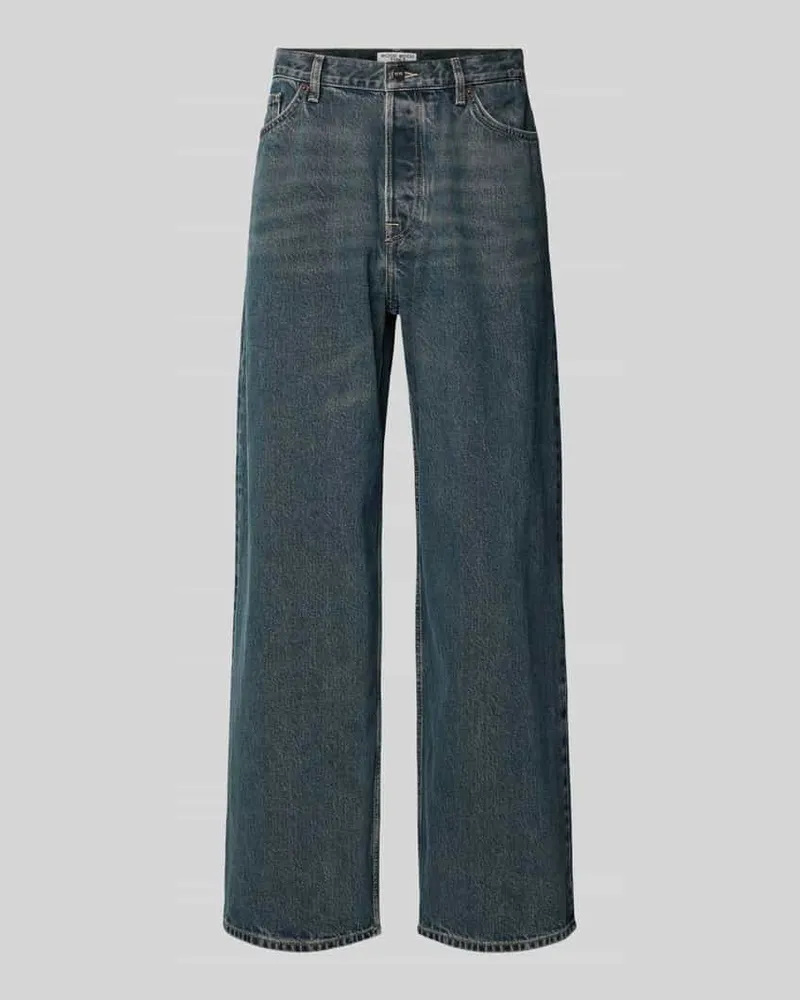 Wood Wood Jeans im Used-Look Modell 'Type 3 Dunkelblau