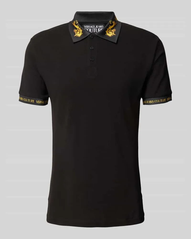 Versace Jeans Poloshirt mit Label-Print Black