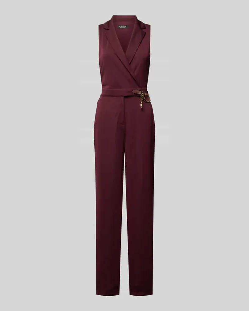Ralph Lauren Jumpsuit mit Taillengürtel Modell 'NIKELLE Dunkelrot