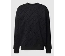 Sweatshirt mit Allover-Label-Stitching Modell 'Cayetano