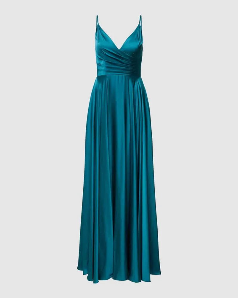 Mascara Abendkleid mit Raffungen Petrol