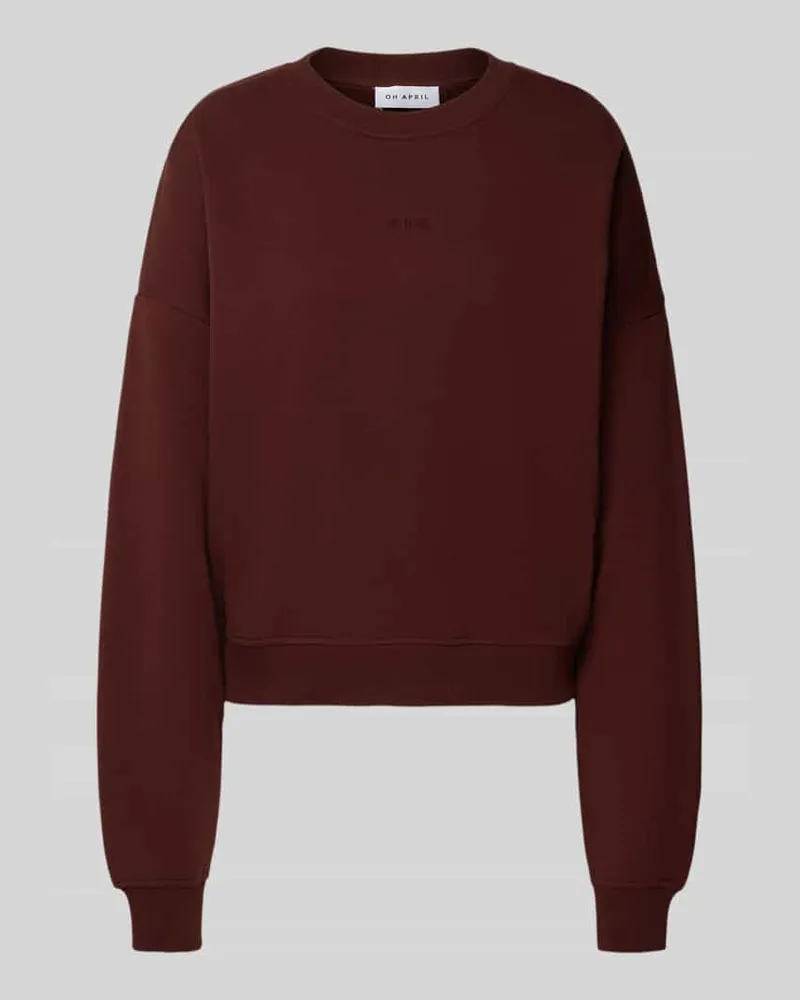 OH APRIL Oversized Sweatshirt mit Label-Stitching Schoko
