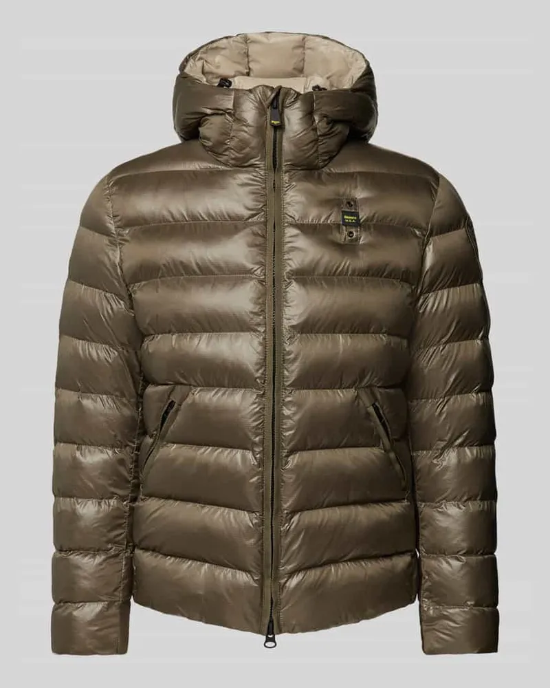 Blauer Regular Fit Steppjacke mit Kapuze Modell 'ADAMS Oliv