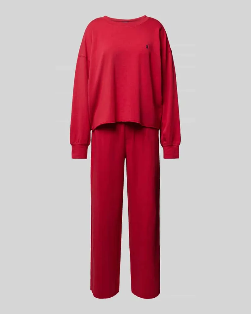 Ralph Lauren Pyjama mit Label-Stitching Rot