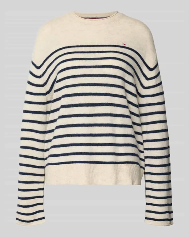 Tommy Hilfiger Regular Fit Strickpullover aus reiner Wolle Sand