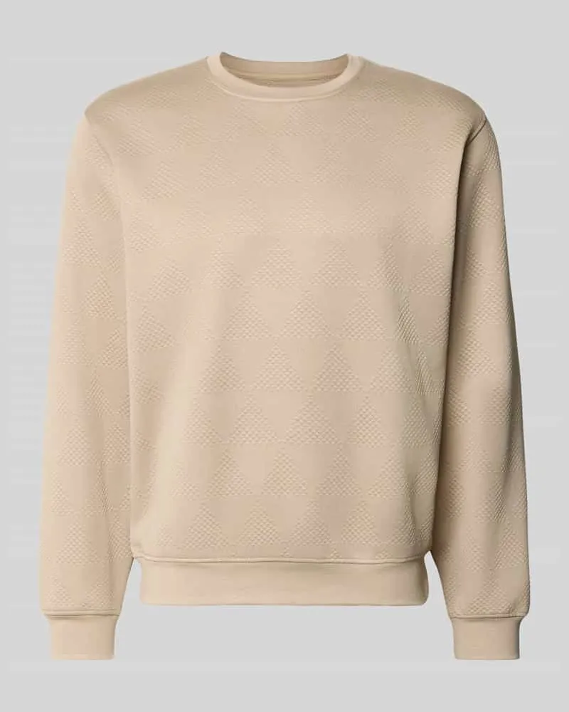 Guess Sweatshirt im Allover-Look mit Rundhalsausschnitt Beige